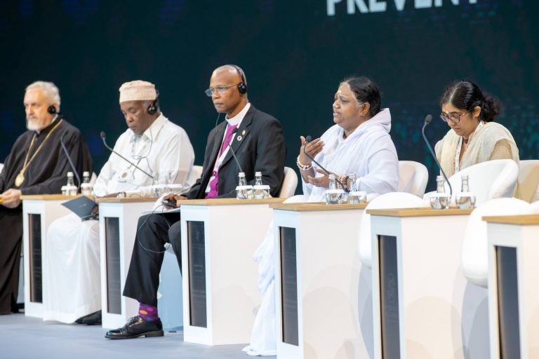 Amma Addresses  Abu Dhabi Interfaith Summit to Protect Children Online