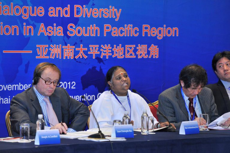 Amma addresses United Nations Alliance of Civilizations at Shanghai