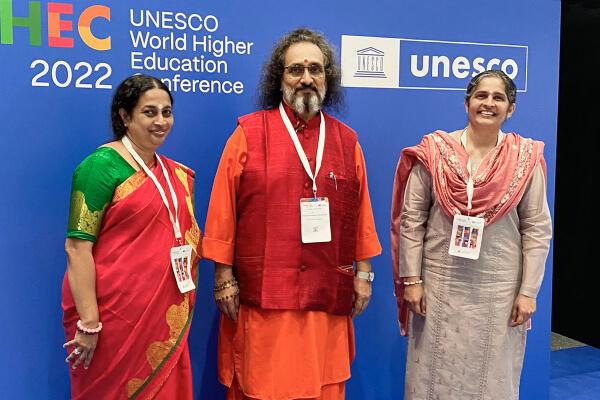 Dr.-Maneesha-Ramesh-Swami-Amritaswarupananda-and-Dr.-Bhavani-Rao-represented-Amrita-at-the-UNESCO-World-Higher-Education-Conference-2022..jpg