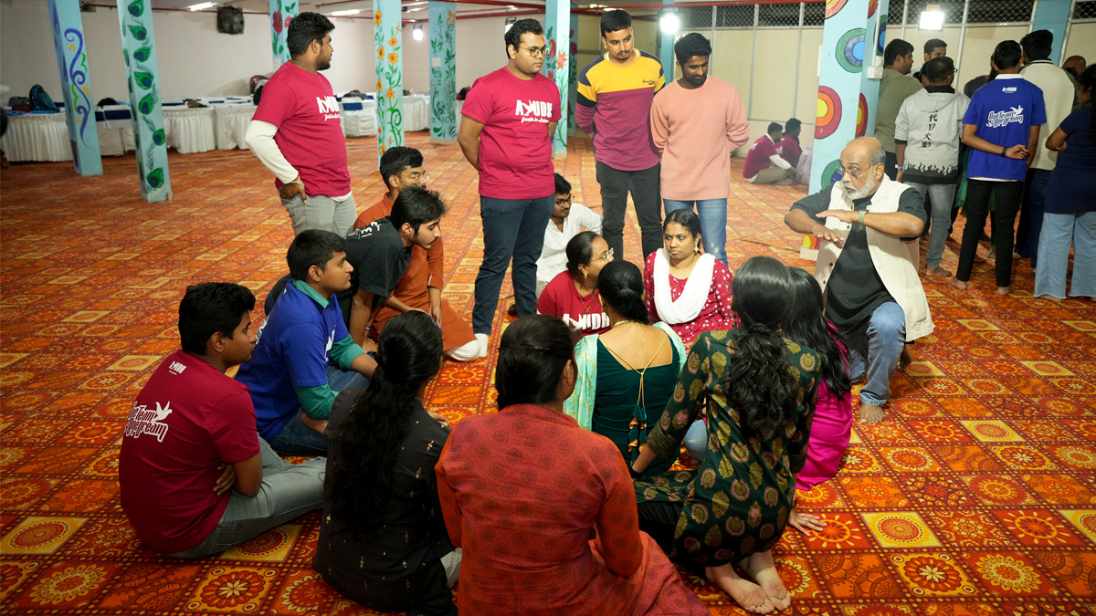 The youth formed breakout groups to discuss the complex issues the world faces and potential solutions.