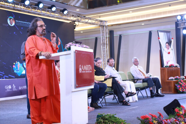 Swami Amritaswarupananda Puri said we have to ensure that digital transformation actually benefits the students, and not harm them by giving them access to undesirable information and influences.